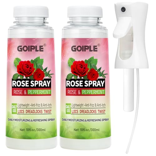 2PCS Rose Water for Hair Loc Spray Moisturizing Refreshing for Locs - Rose Water Hair Scalp Moisturizer - Hydrating Dreadlock Moisturizer to Nourish the Scalp Rosewater & Peppermint Spray Prevents Dry