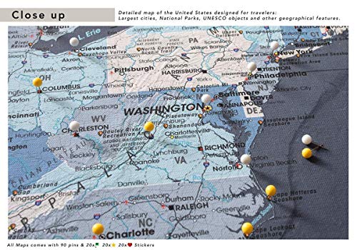 Push Pin Map United States On Canvas | Personalized Push Pin Us Map | Large Push Pin Map Of United States #TOP7