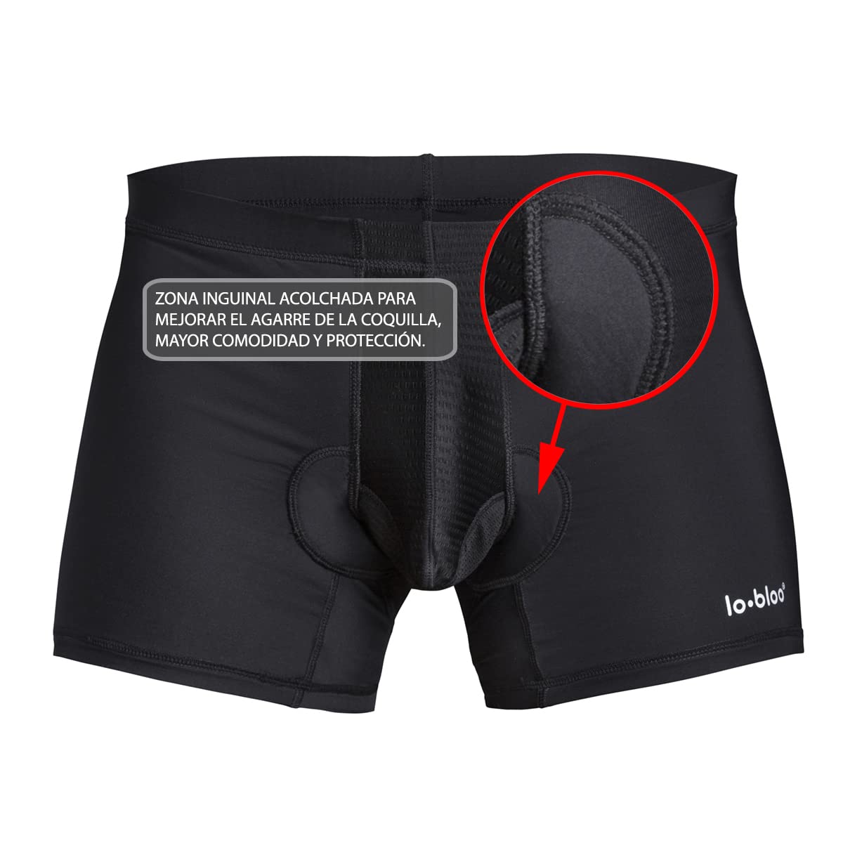 lobloo Shorts de Hombre Jock Strap Invertidos Coquilla Compresión Acolchados Protección Zonas Íntimas Negro XS-XL