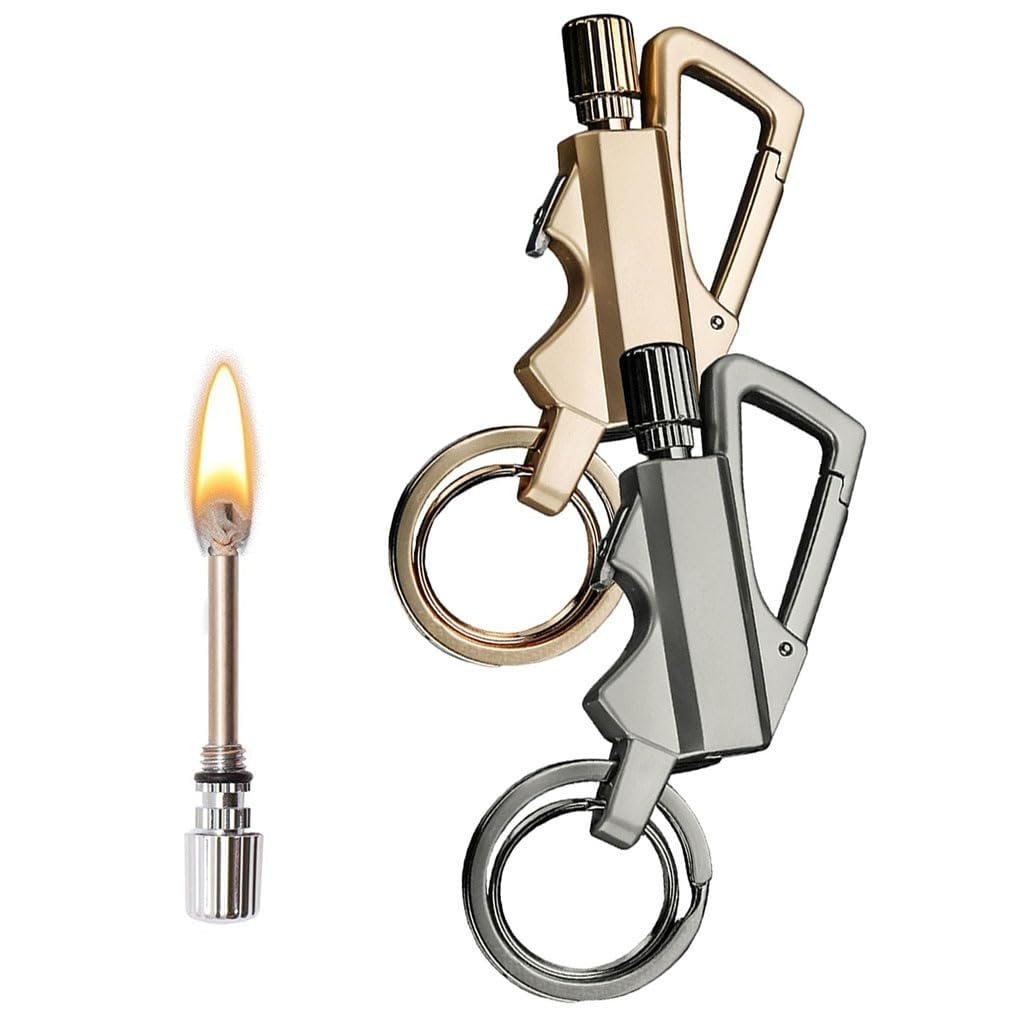 Regalo único de llavero encendedor con abridor y cerilla permanente, pack de 2 unidades