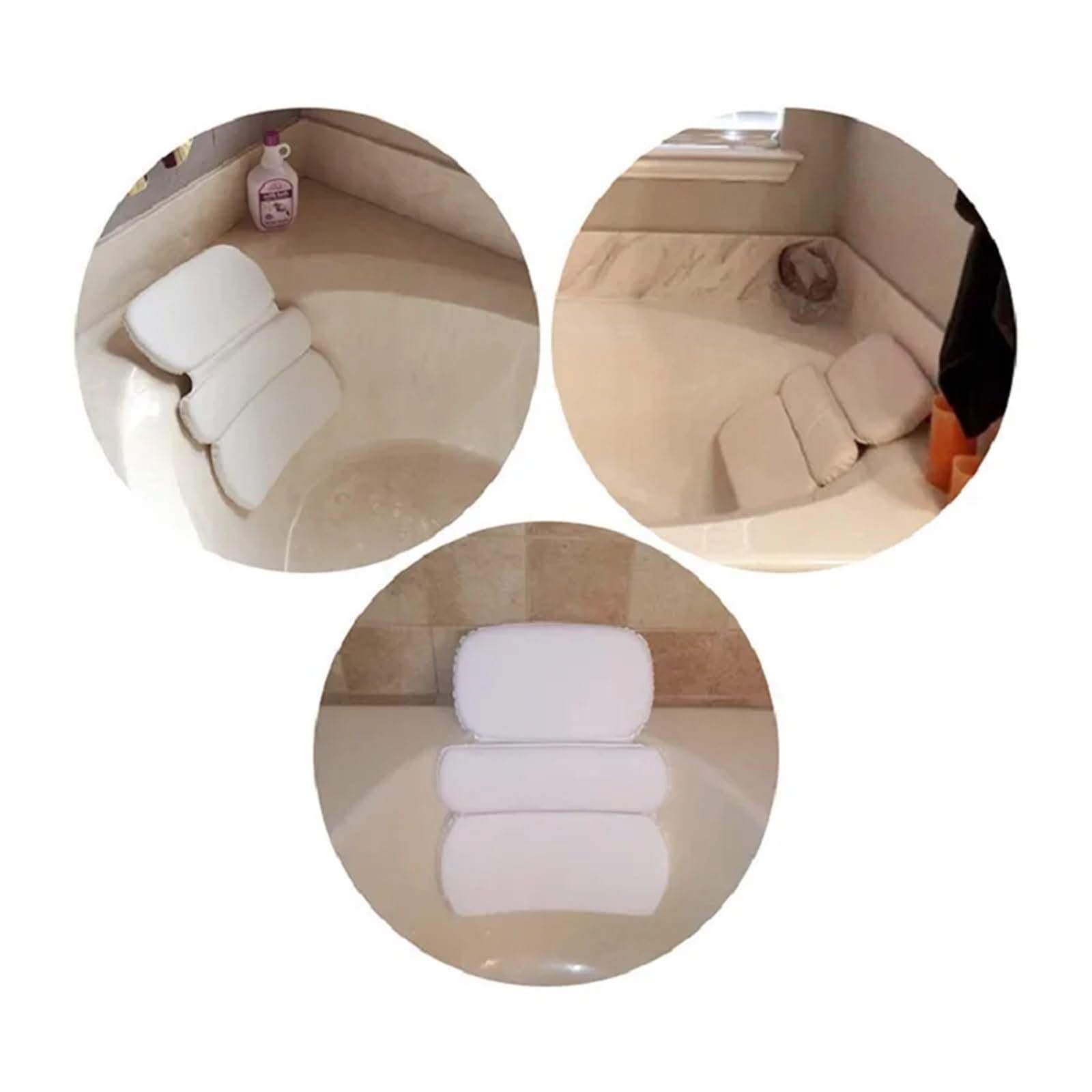Almohada BañEra Almohada de bañera Esponja PVC, Respaldo, reposacabezas baño, Ventosa