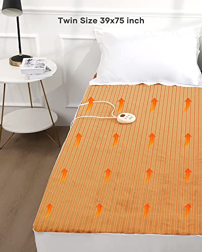 Heated Mattress Pad Twin Size 39"X75" Inch, Electrical Mattress Pad With 10 Heating Levels & Auto Shut Off, Overheating Protection, Deep Pocket, And Coral Fleece Fabric, Machine Washable, Grey #TOP2