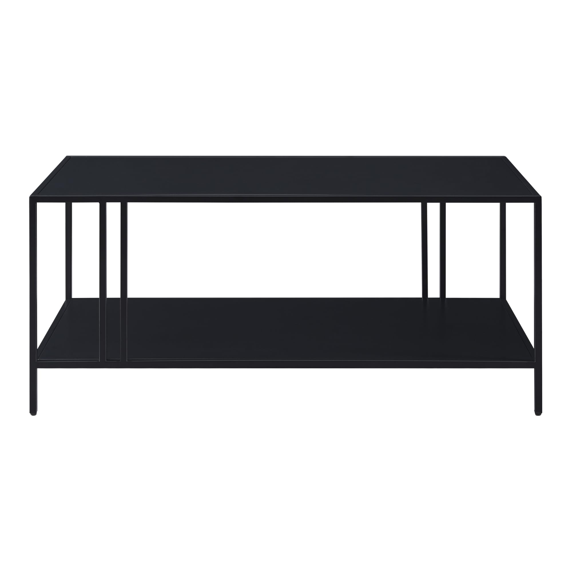 [en.casa] Tavolino da Salotto Tavolino Basso in Metallo Forma Rettangolare Tavolino da Caffè Moderno Decorativo con Ripiano 47 x 110 x 55 cm - Nero