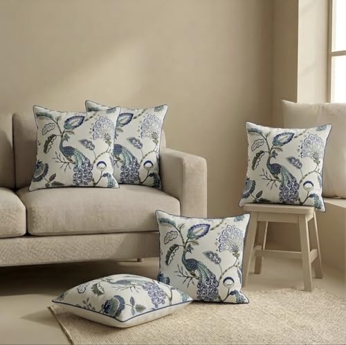 Image of Handmade Throw /Pillow Cushion Cover : 100% Cotton Fabric : High Thread Count : Set of 5