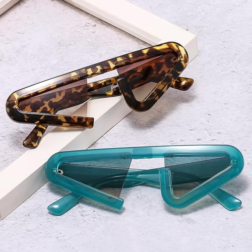 Lunettes de soleil œil de chat uniques au design mi-cerclé et verres dégradés - 2