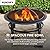 Sunjoy 29 in. Outdoor Fire Pit Black Steel Patio Fire Pit Backyard Wood Burning Fire Pit with Spark Screen and Fire Poker