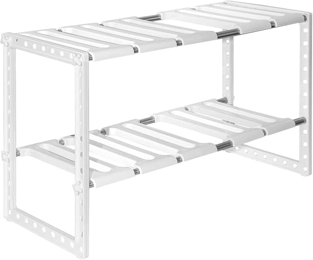 Cozywind Under Sink Rack Shelf Organiser Expandable Under Sink Storage Organizer Space Saving Tidy Rack for Home Kitchen Bathroom