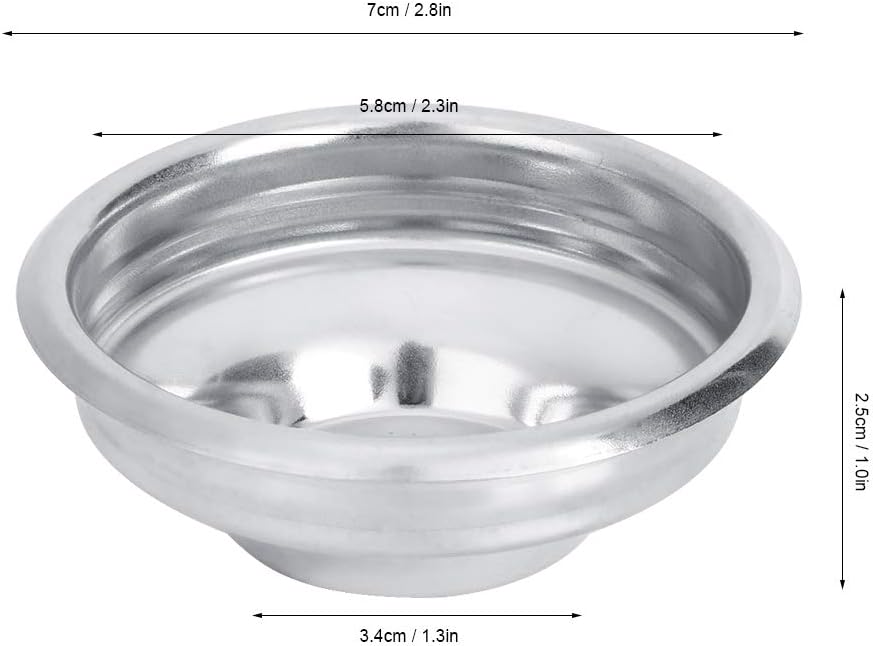 Horoper Bottomless Coffee Filter Basket,Filter Bowl,58mm Single and Double Hole Filter Bowl Basket Semi Automatic Coffee Machine Without Bottom Handle Filter (Single serving)