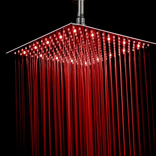 Douche LED changement couleur en acier chromé nickel