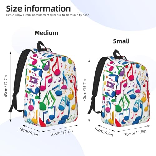 Mochila para laptop con estampado de notas musicales para mujer 4
