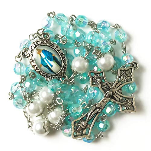 Our Lady of Grace Luminous Rosary Beads - Catholic Rosary for Women, Acrylic Rosario Necklace2