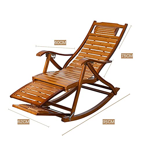 DFJU Casa de renovação, espreguiçadeira de bambu, jardim ao ar livre, cadeira de balanço para relaxa