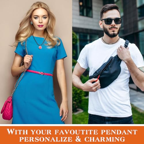 Xishoyen 6 Stück Lederband für Kette, 1.5/3mm Kunstleder Lederband mit Verschluss, Lederbänder für Ketten, Lederhalsband Damen, Schwarz Leder Halskette für Männer Herren (40/45/50/55/60/70cm - 6er)
