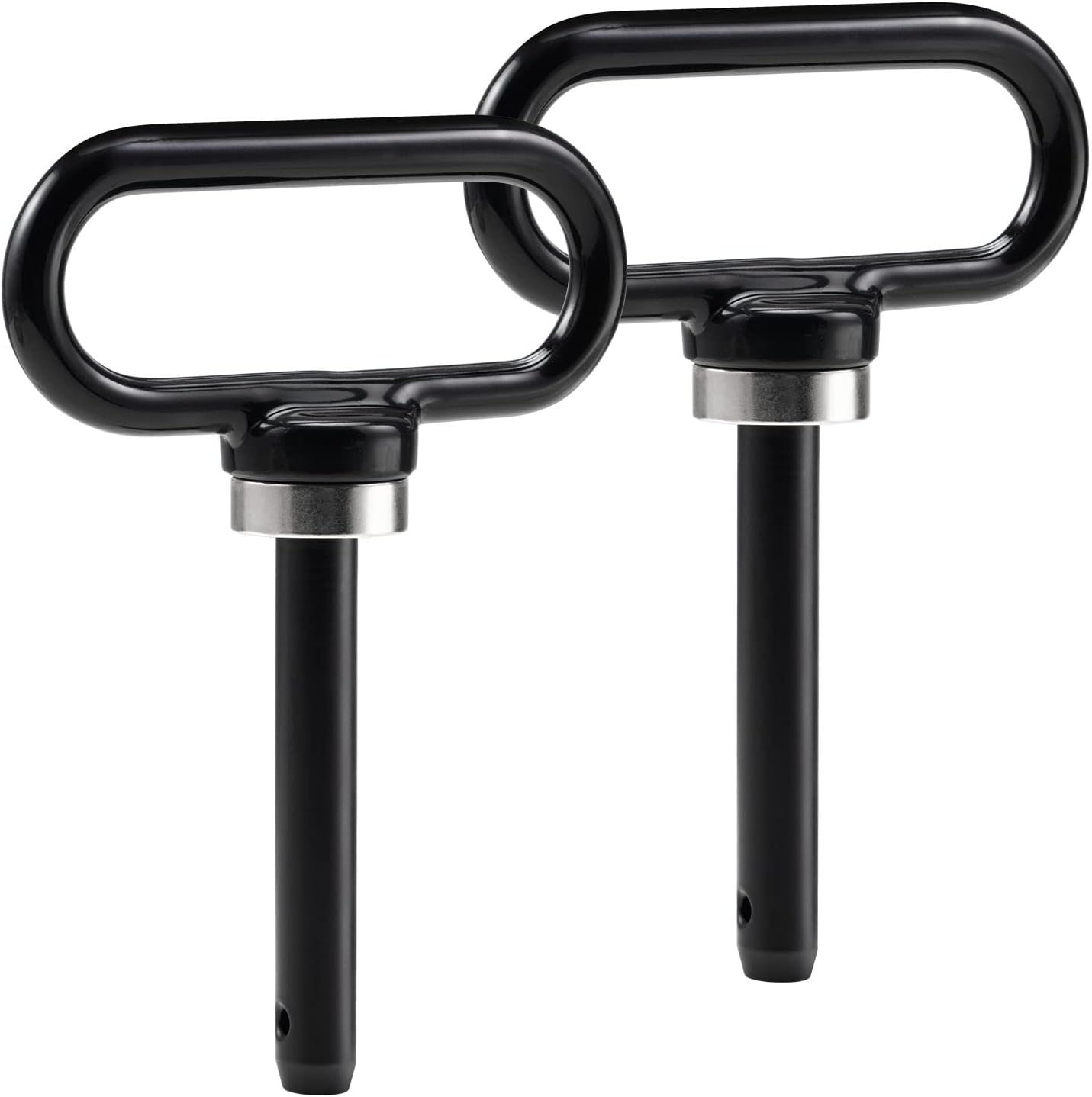 CZC AUTO 2 Pack Magnetic Hitch Pins 1/2" Lawn Mower Trailer Hitch Pins, Magnet Trailer Gate Pin for Simple One Handed Hook On & Off - Securely Hitch Lawn & Tow Behind Attachments, Black