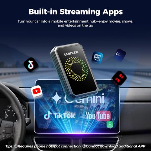 LAMTTO Wireless CarPlay with Gemini AI