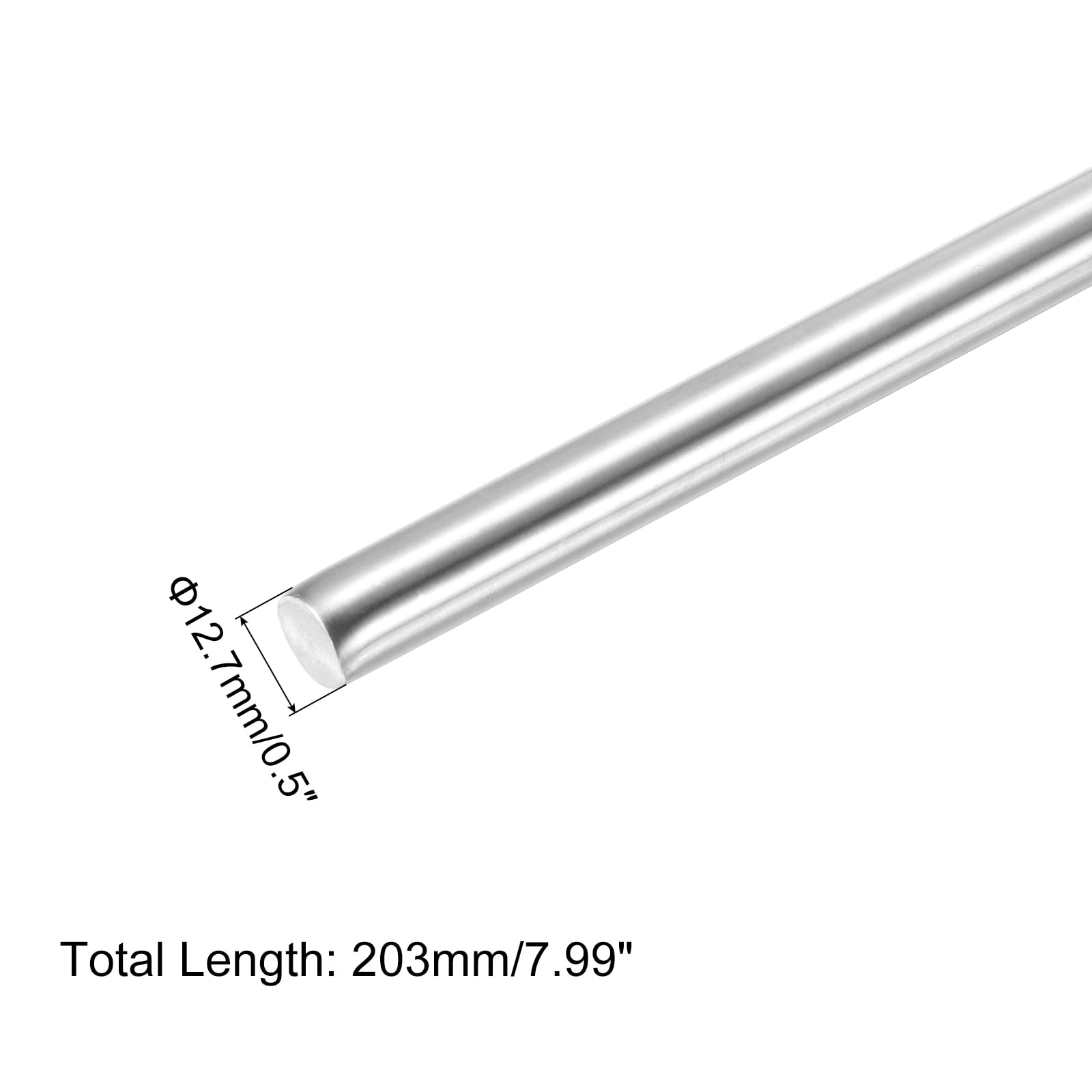 QUARKZMAN Paquete De 5 Varillas Redondas De Acero Inoxidable 12.7mm x 203mm