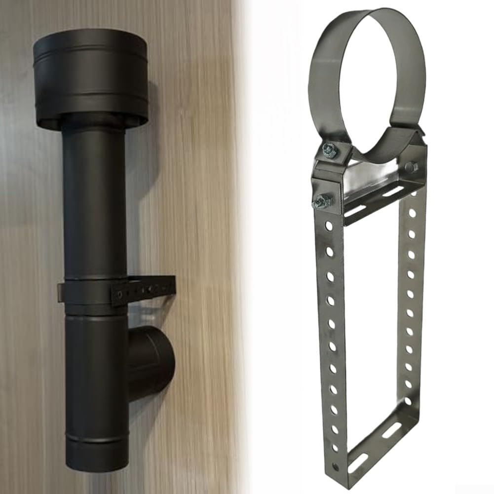 Supporto regolabile per canna fumaria in acciaio inox, per staffa di supporto per canna fumaria da 150 mm, 15,2 cm (200 corti)