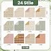 BADCRIS Scrapbook Papierblock 30x30 cm 24 Blatt Doppelseitiges Bastelpapier
