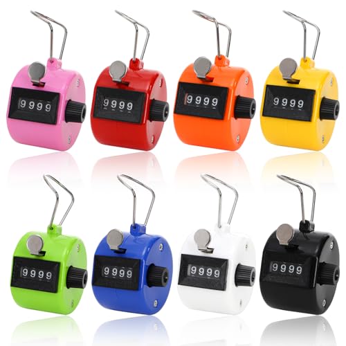 Tebery Hand Tally Counter Compteur Manuel Unisexe, Couleurs-8, 5.2 cm x 4.3 cm