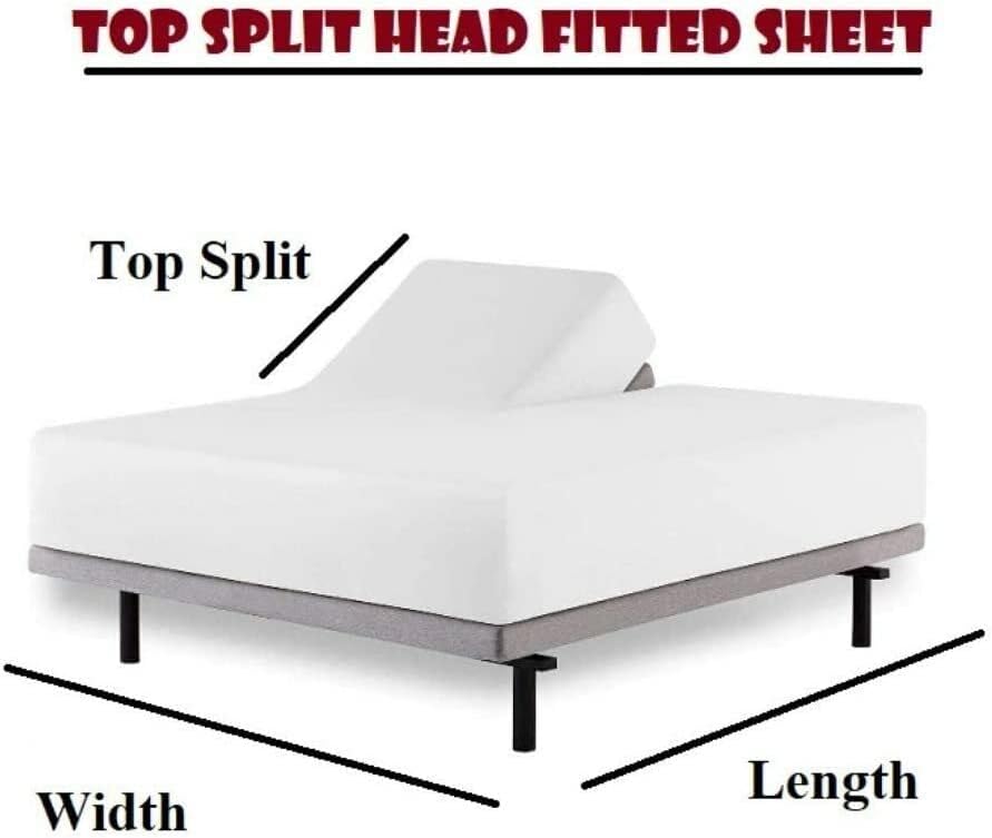 Miniatura 2 de TOP Split King Royal Collection 1900 - Juego de sábanas de calidad egipcia con 1 sábana bajera con parte superior dividida de 36 pulgadas, 1 sábana