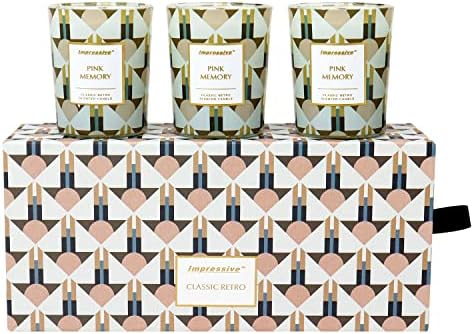 Impressive Scented Candles Gift Set for Women.Aromatherapy Candles Gift Set for Friends,Mothers Day Gifts for Mom Birthday,100% Natural Soy Wax Candles,BlackBerry&Bergamot,3*2.5oz,Wood Wick