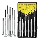 6 PCS Mini Screwdriver Set – Precision Small Screwdriver Kit with Flathead & Phillips – Ideal Glasses Screwdriver Set for Eyeglass, Watch, Jewelry & Electronics Repair