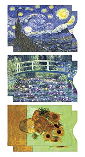 Monarque RFID Blocking Credit Card Sleeves, Set of 6 (Fine Art 1)
