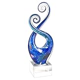 Badash - Monet Murano Style Art Glass Swirl Centerpiece on Crystal Base 10