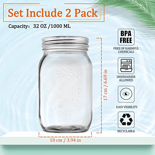 YUEYEE Einmachgläser 1L,Vorratsgläser mit Deckel,Mason Jars zum Gären, Einmachgurken,Tomaten,Marmelade,Lagerung Nudeln… - Image 3