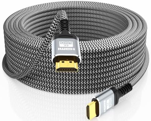 Soonsoonic 4K HDMI Cable 50Ft | High Speed HDMI 2.0 Cable 4K@60Hz 2K 1080P 3D ARC Ethernet | for UHD TV Monitor Laptop Xbox PS4/PS5 (15m)