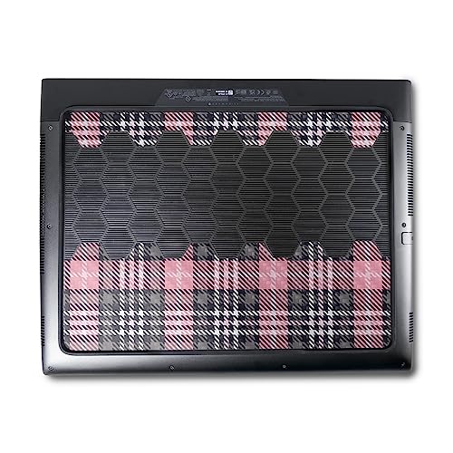 Image of MightySkins Carbon Fiber Skin Compatible with Alienware M18 R1 (2023) Full Wrap Kit - Pink Plaid | Protective, Durable Textured Carbon Fiber Finish | Easy to Apply & Change Styles | Made in The USA