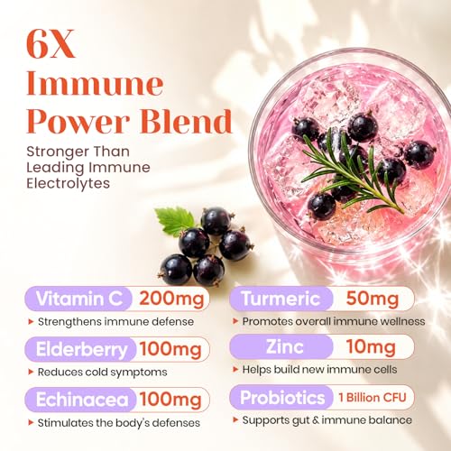 Image of Venture Pal Sugar Free Hydration Packets+Immune-Liquid Daily IV Drink Mix | Electrolyte Powder with 7 Electrolytes & 6 Vitamins, Probiotics + Elderberry | Non-GMO, Keto Friendly, Vegan | 16 Sticks