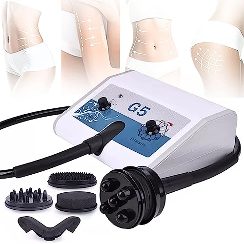 WPJBDS Máquina Quemadora De Grasa por Vibración De Celulitis G5 De Alta Frecuencia, Máquina Adelgazante De Masaje Vibratorio, Máquina Muscular Adelgazante, con 5 Cabezales De Masaje Vibratorios