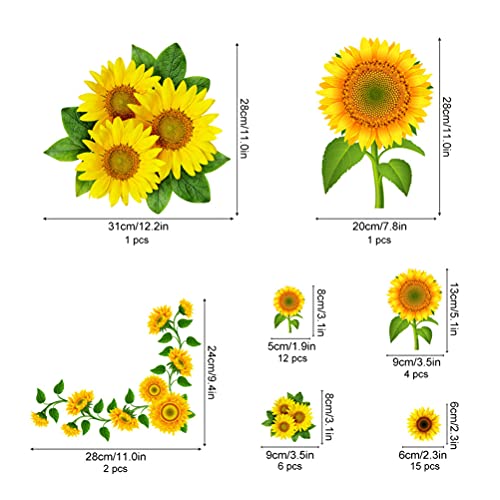 VALICLUD 4Pcs Girassol Decalques de Parede Removível À Prova D' Água Decoração Jardim Flor de Giras
