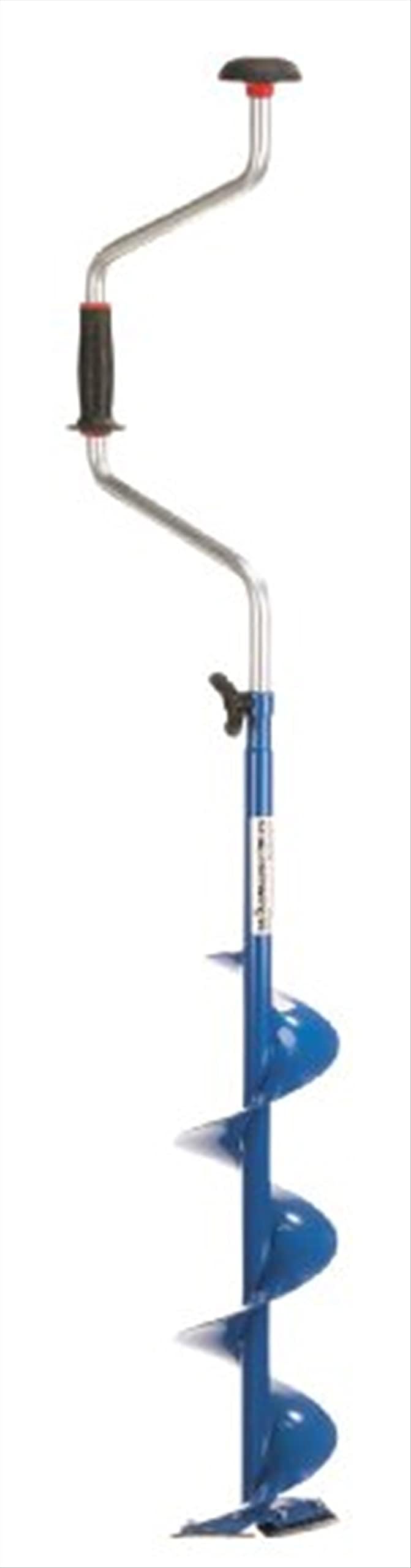 Strike Master Mora 2-Piece Hand Auger, Lightweight Powder Blue Ice Auger with High-Performance Steel Blades and Adjustable Handle