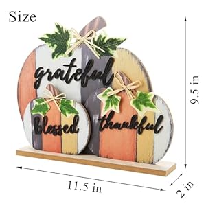 CYNOSA Fall Decorations for Home Blessed Grateful Thankful Fall Decor Farmhouse Wooden Pumpkin Tabletop Signs for Home Thanksgiving Living Room Harvest CYNOSA Fall Decorations for Home Blessed Grateful Thankful Fall Decor Farmhouse Wooden Pumpkin Tabletop Signs for Home Thanksgiving Living Room Harvest