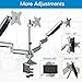 HUANUO Triple Monitor Stand - Height Adjustable Gas Spring 3 Monitor Arm Desk Mount, Full Motion Articulating Vesa Bracket Fits 13 to 32 Inch Screens with Clamp Grommet Mounting Base