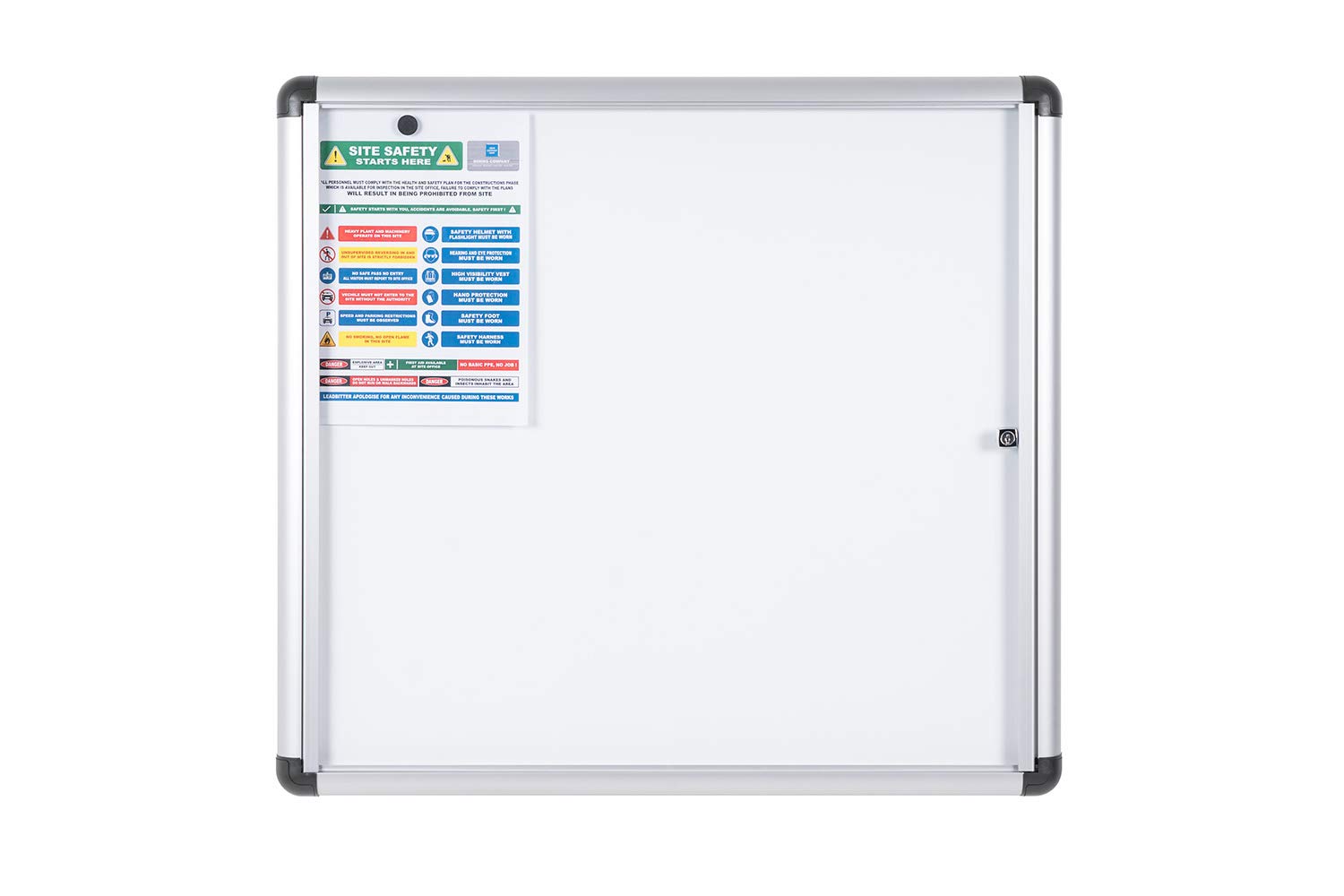 Bi-Office Bacheca Enclore Extra, Superficie Magnetica In Acciaio Laccato, Bacheca Con Anta Battente Per Interni in Alluminio, Dimensioni: 748 x 686 mm - 6xA4