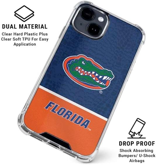 Skinit Clear Phone Case Compatible with iPhone 15 Plus - Officially Licensed University of Florida Gators Logo Design