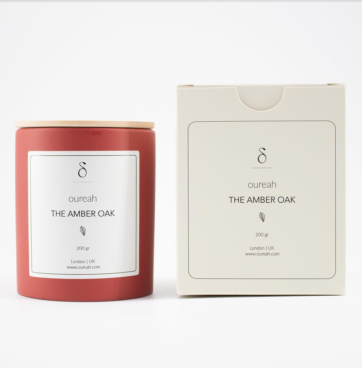 Luxury Soy Candle – Amber Oak Scent | 200g Long Burn, Hand-Poured | Aromatherapy & Relaxation Gift by Oureah