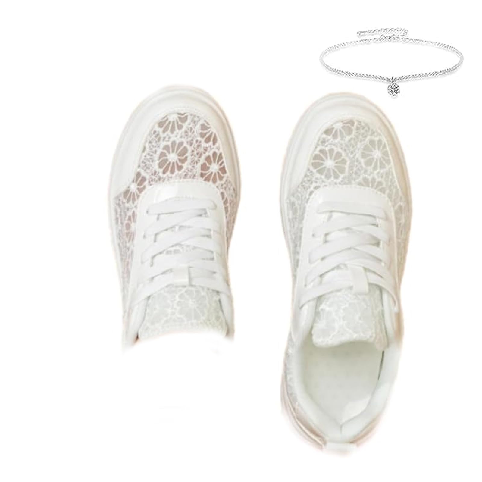 Atmungsaktive und leichte Damen-Sneaker mit Spitze, rutschfeste Sportschuhe, Sommer, bequeme weiche Sohle, Slip-On-Mesh-Orthopädische Walking-Sneaker