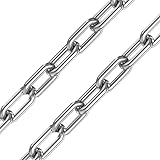 SUS304 Stainless Steel Chain Metal Chain Link Chain Small Light Duty Chain Utility Chain for Home Outdoor Camping Hanging Pet Chain Prevention Theft