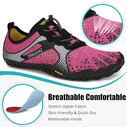 Image of SAGUARO Womens Mens Barefoot Shoes Minimalist Trail Runner Wide Toe Box Zero Drop Outdoor Cross Training Shoe