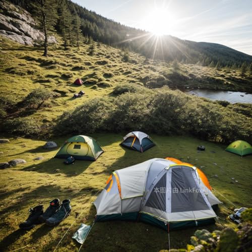 Carpa para camping de poliéster gris para 10 personas miniatura 4