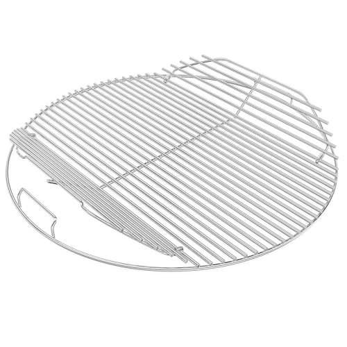 Denmay 7436 Barbecue Grille de Cuisson en Acier Nickelé Brillant pour Grils à Charbon Weber One-Touch 57 CM, Performer, Bar-B-Kettle et Master-Touch