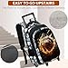 Fitvc Boys Rolling Backpack for Kids - Basketball Kids Rolling Backpack with Wheels for Elementary Middle School Students - Sport Roller School Bookbag Aged 6-18, Wheeled Travel Bag Large Capacity