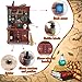 BEIREG Dollhouse Miniatures 1/12 Scale Accessories, Wooden Bookshelf Furniture Set - Magic Bottle&Potion, Witch Frame and Hat, Mini Bookcase, Haunted Dollhouse Halloween Decorations for Kids Gifts