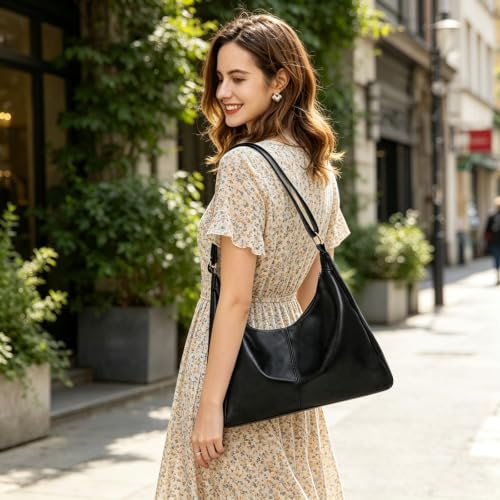 Image of Hobo Bags for Women, Vegan Leather Shoulder Handbag Tote Bag