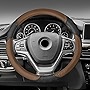TLH Perforated Genuine Leather Steering Wheel Cover, Brown Color