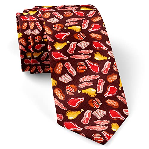 ( Meat Beef Steaks ) Fashion Novelty Necktie, Conversation Neckwear Ties Great for Party and Events